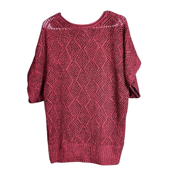 United States Sweaters Knit Diamond Pattern Sweater Womens Large Burgundy Boho - Picture 3 of 9